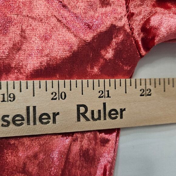 Fabletics Crushed Velour Full Zip Strawberry Red Crop Jacket Size Large - Picture 6 of 7